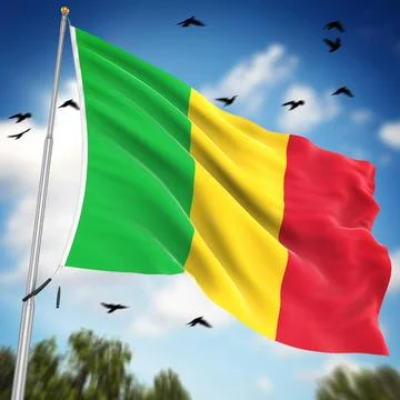 Flag of Mali Flag of Mali , This is a computer generated and 3d rendered i... Stock Photos