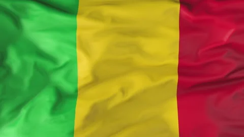 Flag of Mali Flutters in the Wind. Animation 3d Видео 202101697