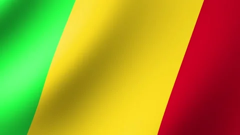 Flag of Mali Flutters in the Wind. Seamless Animation 3D Stock Footage 200848709