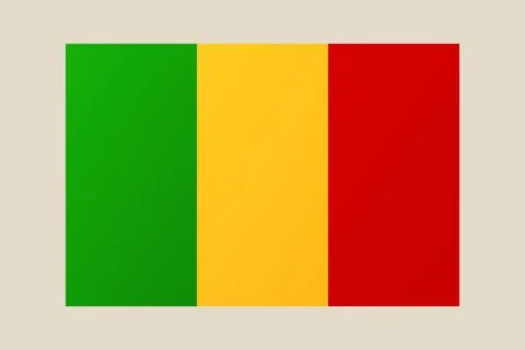 Flag of Mali vector icon illustrated in a simple flat style, a patriotic sy.. Stock Illustration