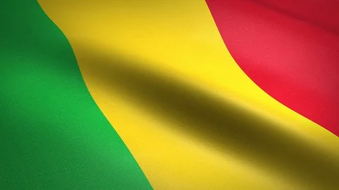 Flag of Mali. Waving flag with highly detailed fabric texture seamless loopable Stock-Footage 121877839