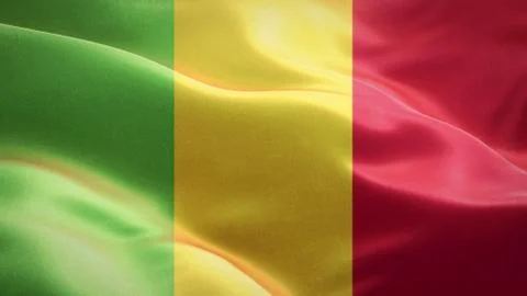 Flag of Mali waving in the wind. 3D Waving flag design. Stock Illustration