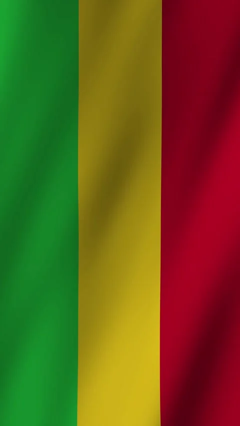Flag of Mali waving in the wind symbolizes national pride and identity Stock Footage 304681285