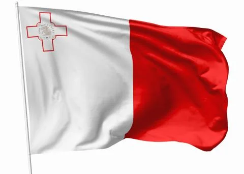 Flag of malta on flagpole Stock Illustration