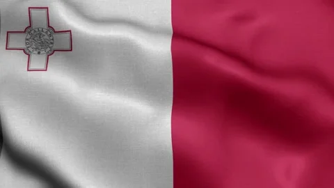 Flag of Malta fluttering in the wind. Video stock 221724391