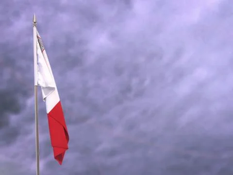 Flag of Malta hanging down dangling Stock Photos