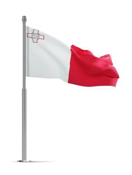 Flag of Malta isolated on white background Stock Illustration