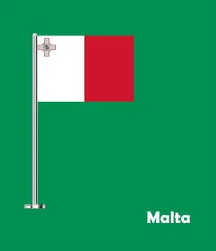 Flag Of Malta, Malta flag, National flag of Malta. Table flag of Malta. Stock Illustration