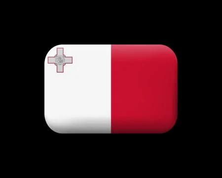 Flag of Malta. Matted Vector Icon and Button. Rectangular Shape Illustrazione stock