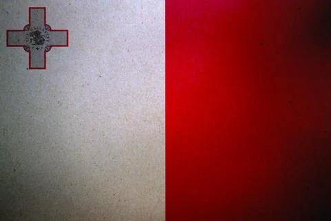 Flag of Malta on a paper Stock Illustration