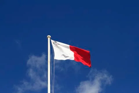 Flag of Malta on the Pole Stock Photos
