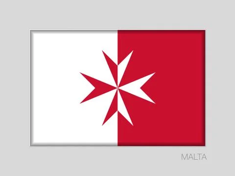 Flag of Malta. Version with Maltese Cross. National Ensign Aspect Ratio 2 to  Stock Illustration