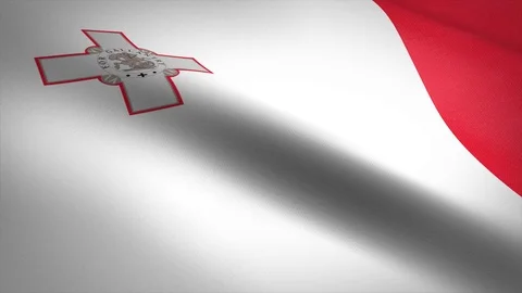 Flag of Malta. Waving flag with highly detailed fabric texture seamless loopable Stock-Footage 121961670