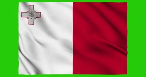 Flag of Malta waving on a samless loop over an easily removable background Stock Footage 98372175