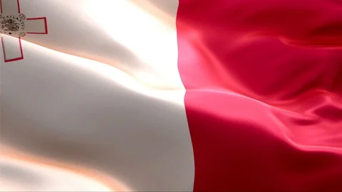 Flag of Malta waving in the wind. Stock Footage 129277639