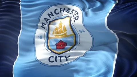 Flag of Manchester City Loop Stock Footage 104745189