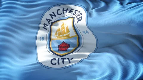 Flag of Manchester City Loop Stock Footage 104745315
