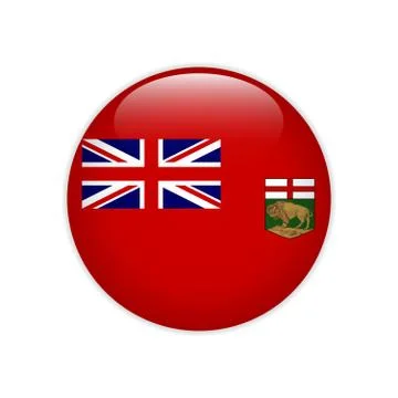 Flag Manitoba button Stock Illustration