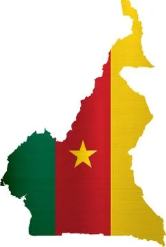 Flag map cameroon illustration Stock Illustration
