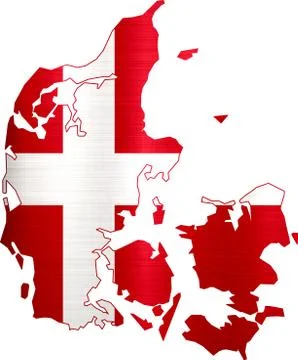 Flag map denmark illustration Stock Illustration