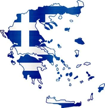 Flag map greece illustration Illustrazione stock