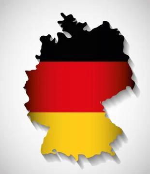Flag map icon black red yellow. Germany. Vector graphic Illustrazione stock