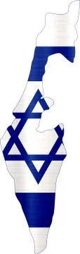 Flag map israel illustration Stock Illustration