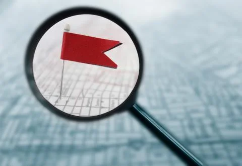 Flag map magnified Stock Photos