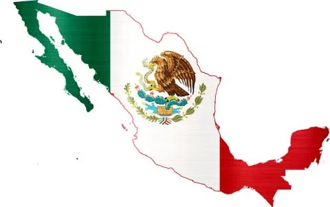 Flag map mexico illustration Illustrazione stock