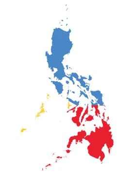 Flag map of Philippines Stock Illustration