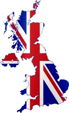 Flag map united kingdom Stock Illustration