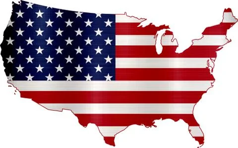 Flag map the united states Stock Illustration