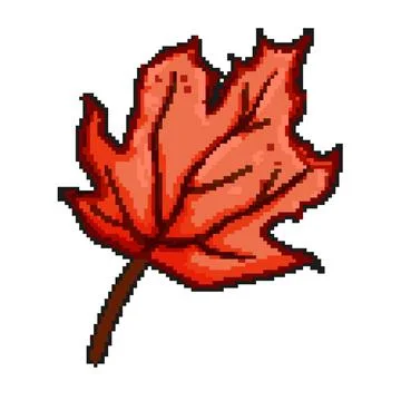 Flag maple leaf pixel art vector illustration Stock Illustration