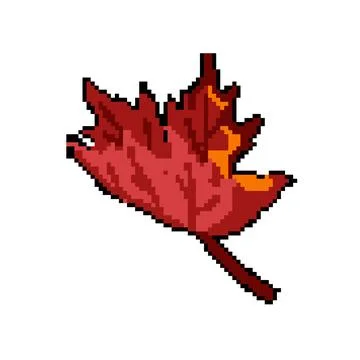 Flag maple leaf pixel art vector illustration Stock Illustration