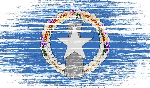 Flag of Mariana Islands with old texture. Illustrazione stock