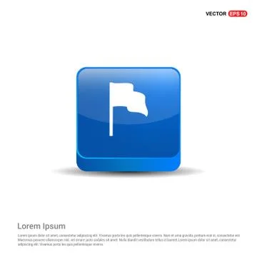 Flag mark icon - 3d Blue Button イラスト素材