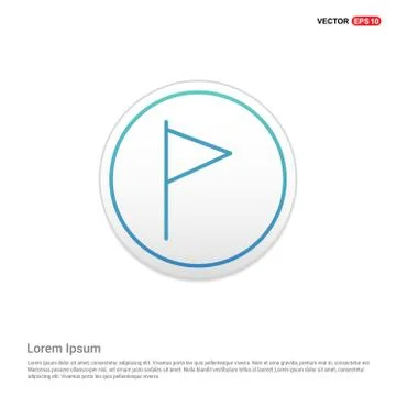 Flag mark icon - white circle button 스톡 일러스트