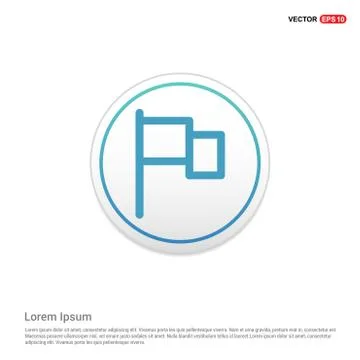 Flag mark icon - white circle button 스톡 일러스트