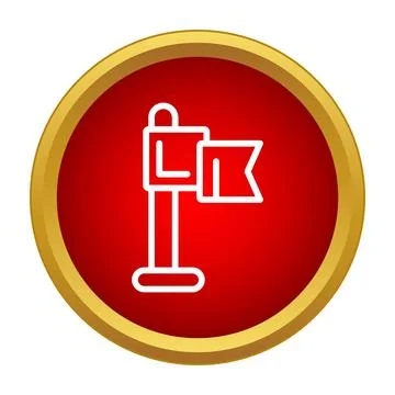 Flag marker icon identifying location destination or goal Stock Illustration