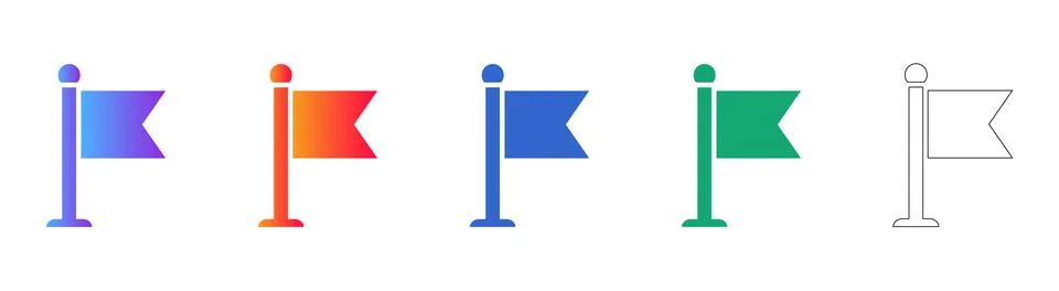 Flag Marker Icons for Navigation イラスト素材
