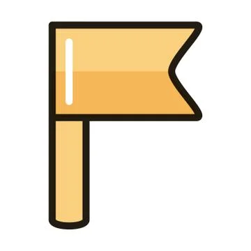 Flag marker internet web technology interface line and fill style icon Illustrazione stock