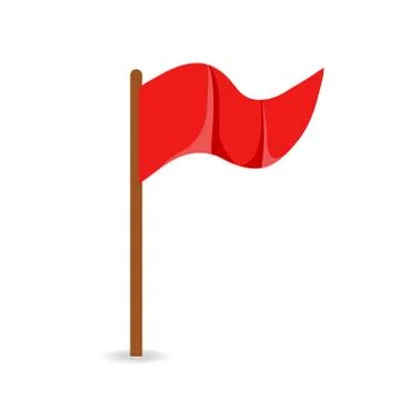 Flag marker in stick isolated icon on white, stock vector illustration Stock Illustration