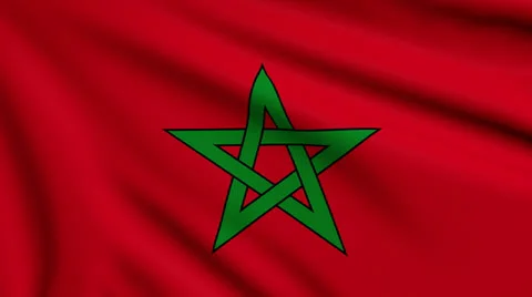 Flag Marocco looping Video stock 25320132