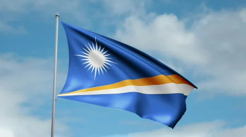 Flag of Marschall Islands 스톡 동영상 443452