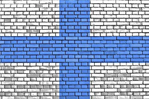 Flag of Marseille painted on brick wall Stock Illustration