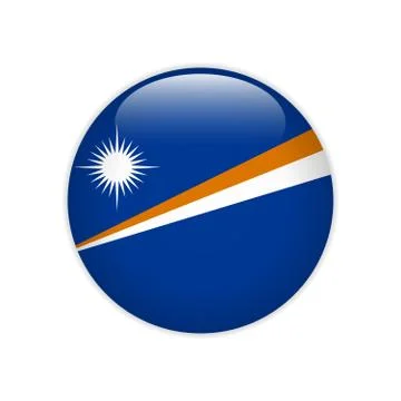 Flag of Marshall Islands button Illustrazione stock