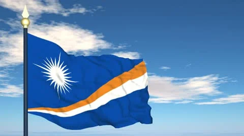 Flag Of Marshall Islands Stock Footage 10761544