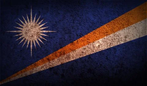 Flag of Marshall Islands with old texture. Vector Stock Photos