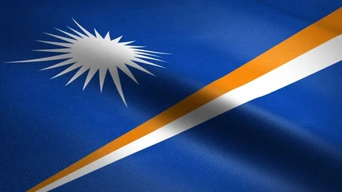 Flag of Marshall Islands. Waving flag with highly detailed fabric texture Stock-Footage 121879113