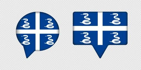 Flag of Martinique in speech bubble. Illustrazione stock